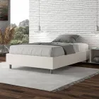 Queen-Sized Bed 120x200 cm Upholstered in Faux Leather Made in Italy - Athlete Viadurini