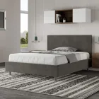 Double Bed 140x200 cm with Microfiber Headboard Made in Italy - Pallone Viadurini