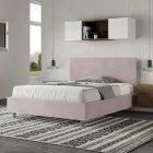 Double Bed 140x200 cm with Microfiber Headboard Made in Italy - Pallone Viadurini