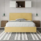 Double Bed 140x200 cm with Microfiber Headboard Made in Italy - Pallone Viadurini