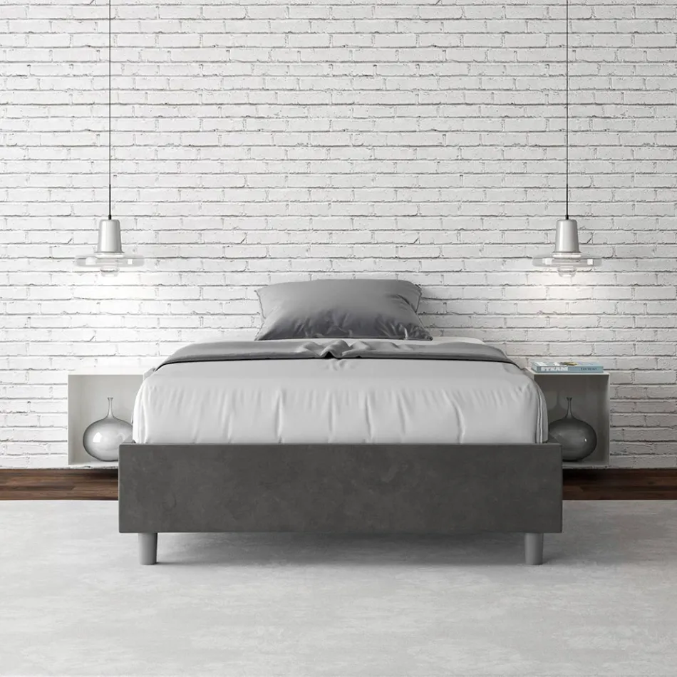 Queen-Sized Bed 140x200 cm Covered in Microfiber Made in Italy - Athlete Viadurini
