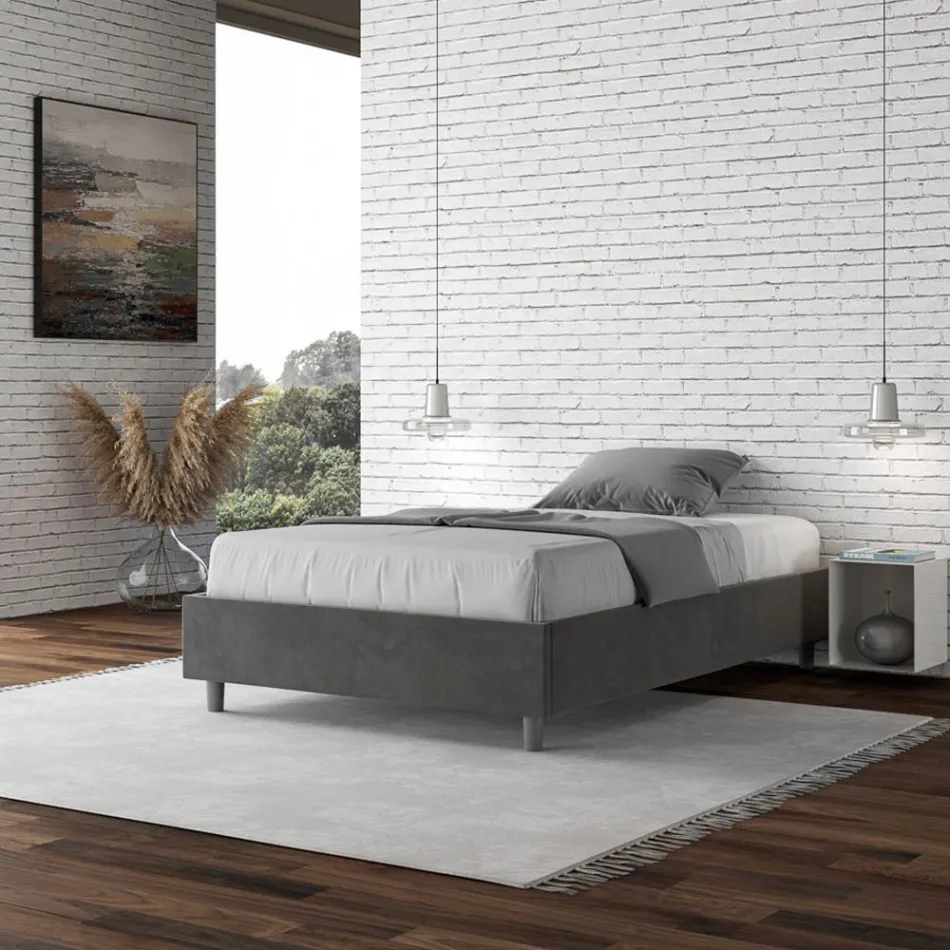 Queen-Sized Bed 140x200 cm Covered in Microfiber Made in Italy - Athlete Viadurini