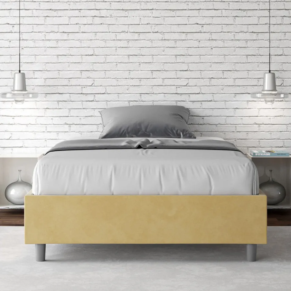 Queen-Sized Bed 140x200 cm Covered in Microfiber Made in Italy - Athlete Viadurini
