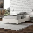 Queen-Sized Bed 140x200 cm Upholstered in Faux Leather Made in Italy - Athlete Viadurini