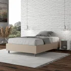 Queen-Sized Bed 140x200 cm Upholstered in Faux Leather Made in Italy - Athlete Viadurini