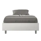 Queen-Sized Bed 140x200 cm Upholstered in Faux Leather Made in Italy - Athlete Viadurini
