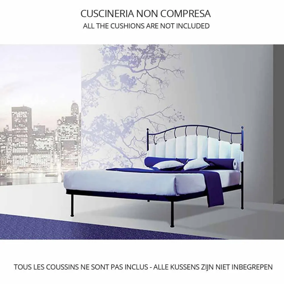 A bed and a Half Square Wrought Iron Amethyst Viadurini