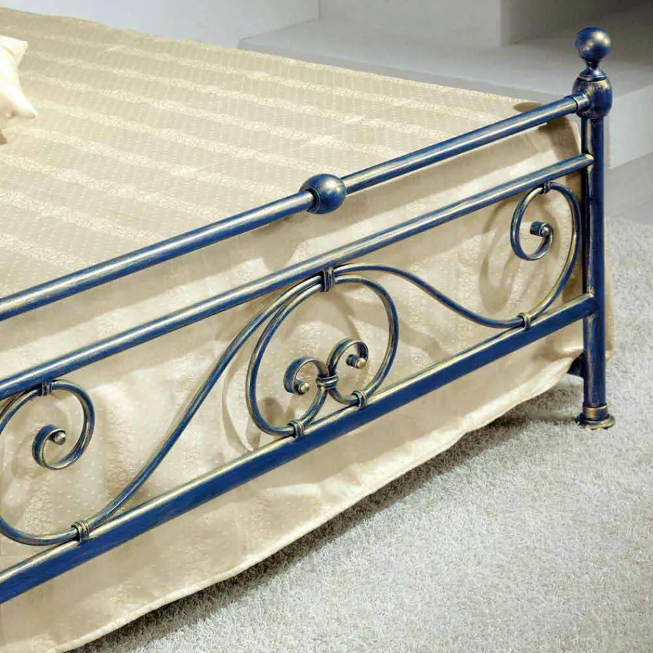 Bed queen size wrought iron crushed Gloria Design Viadurini