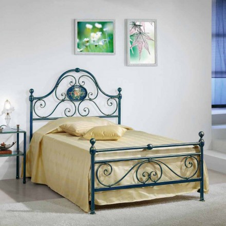 Bed queen size wrought iron crushed Gloria Design Viadurini