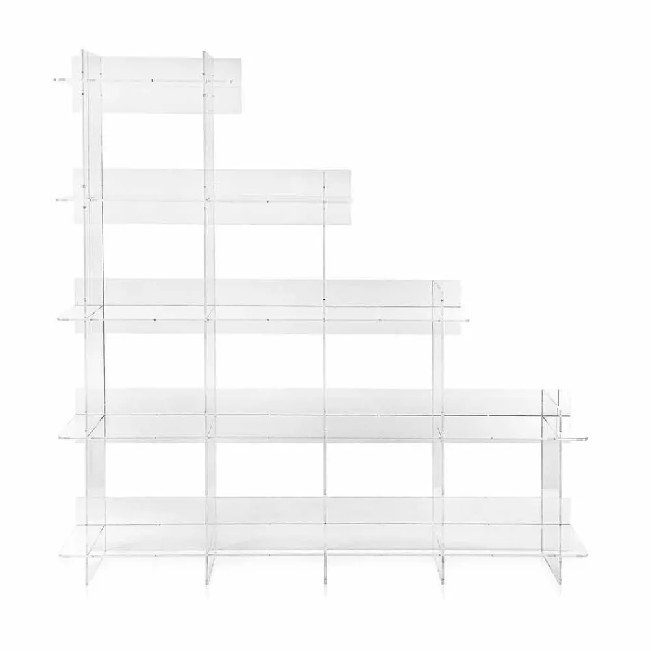 Sphere3 L180 x H180 x P30 cm transparent bookcase, made in Italy Viadurini