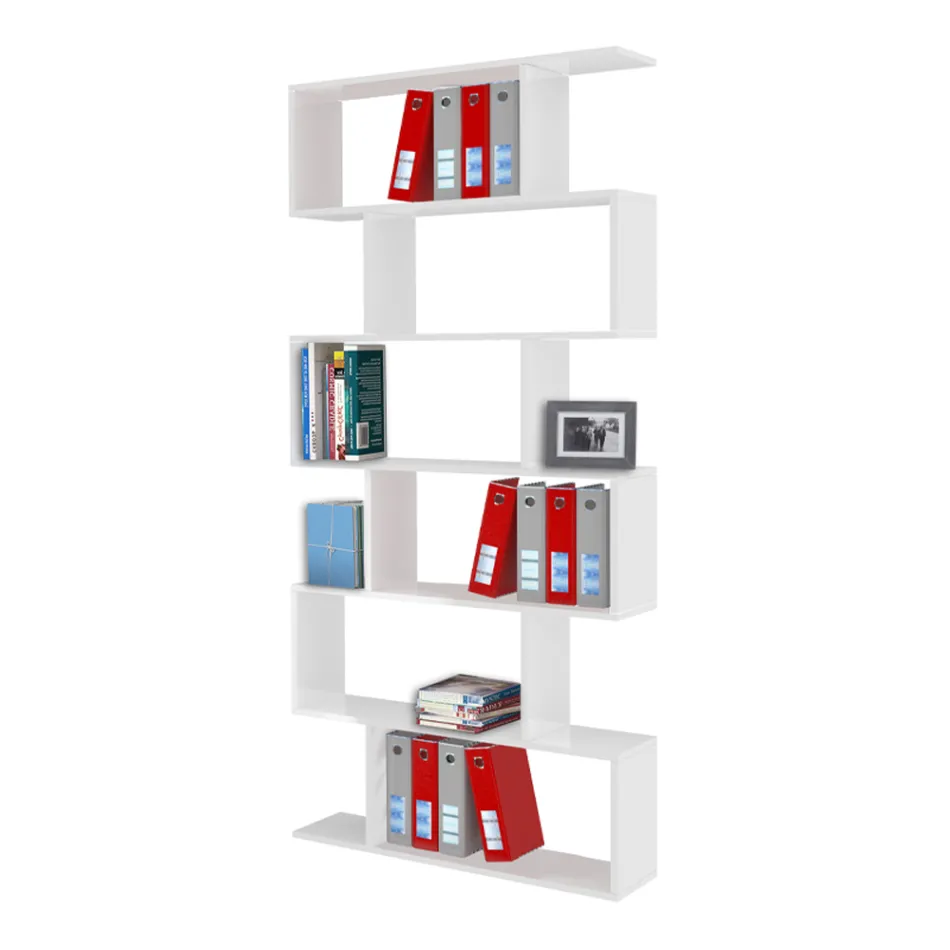 Vertical Design Wall Bookcase Lounge in Wood 3 Finishes - Minetta Viadurini