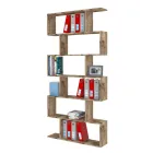 Vertical Design Wall Bookcase Lounge in Wood 3 Finishes - Minetta Viadurini