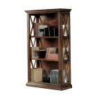 High Bookcase with Wooden Structure and Open Compartments Made in Italy - Fauno Viadurini