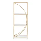 High Steel Bookcase and 3 Glass Shelves Elegant Design - Noralea Viadurini