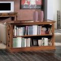 Low Bookcase with Wooden Structure and Open Compartments Made in Italy - Fauno