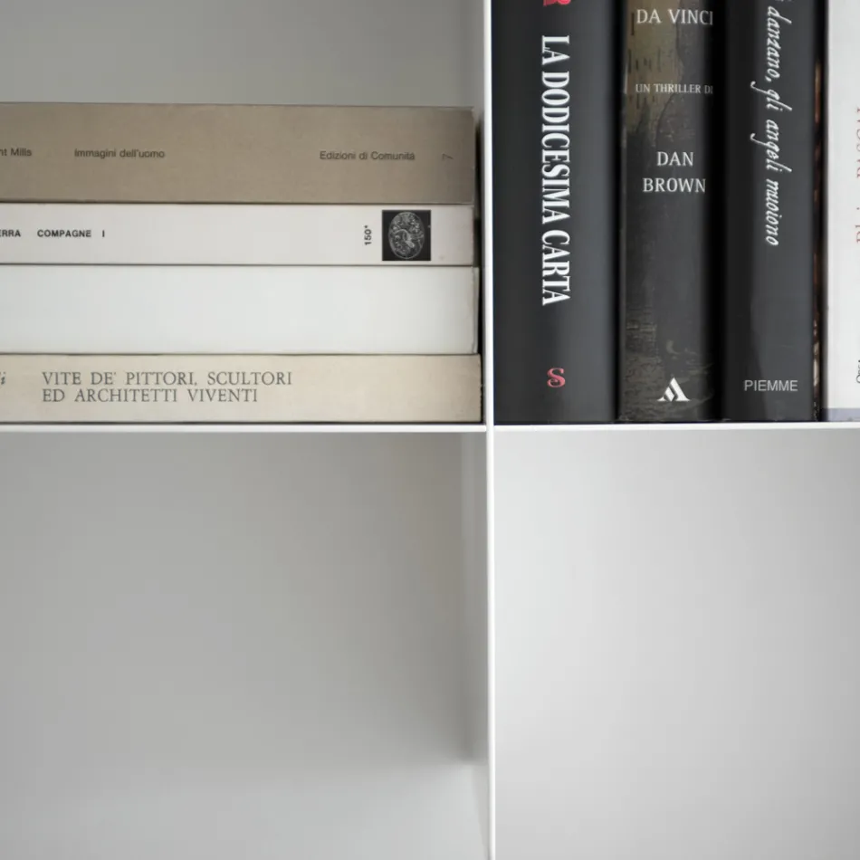 Modular Design Wall Bookcase in High Quality Metal - Roger Viadurini