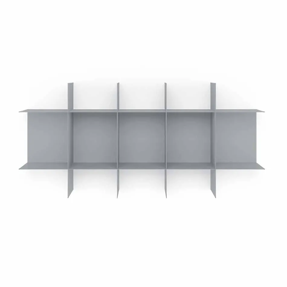 Modular Design Wall Bookcase in Metal Various Colours - Roger Viadurini