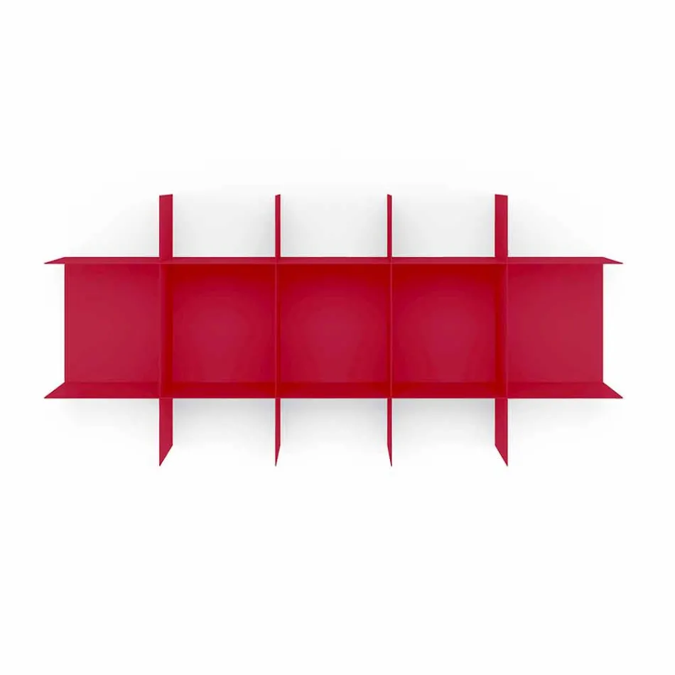 Modular Design Wall Bookcase in Metal Various Colours - Roger Viadurini