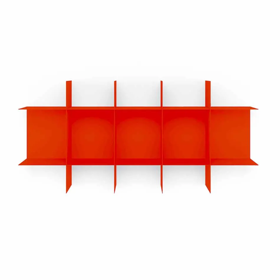 Modular Design Wall Bookcase in Metal Various Colours - Roger Viadurini