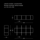 Modular Design Wall Bookcase in Metal Various Colours - Roger Viadurini