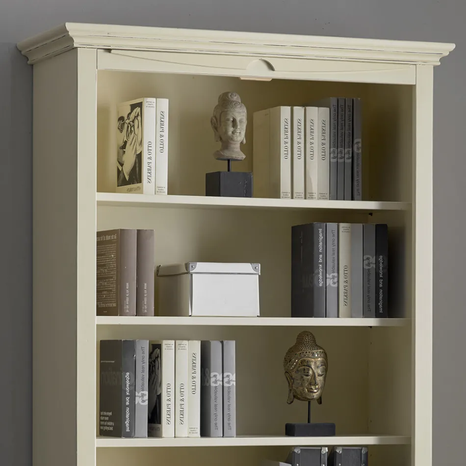 Bookcase with 4 compartments and 2 doors Made of wood Made in Italy - Eastre Viadurini