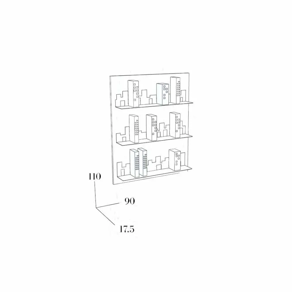 Library to Hang Skyline 90x110 Mabele Viadurini