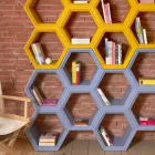Slide Hexa colored wall bookcase made in Italy Viadurini