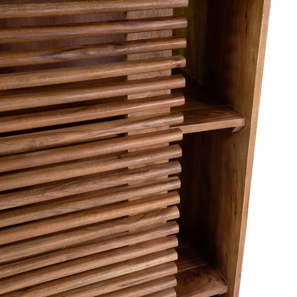 Lounge Bookcase Made of Acacia Wood - Vortice Viadurini
