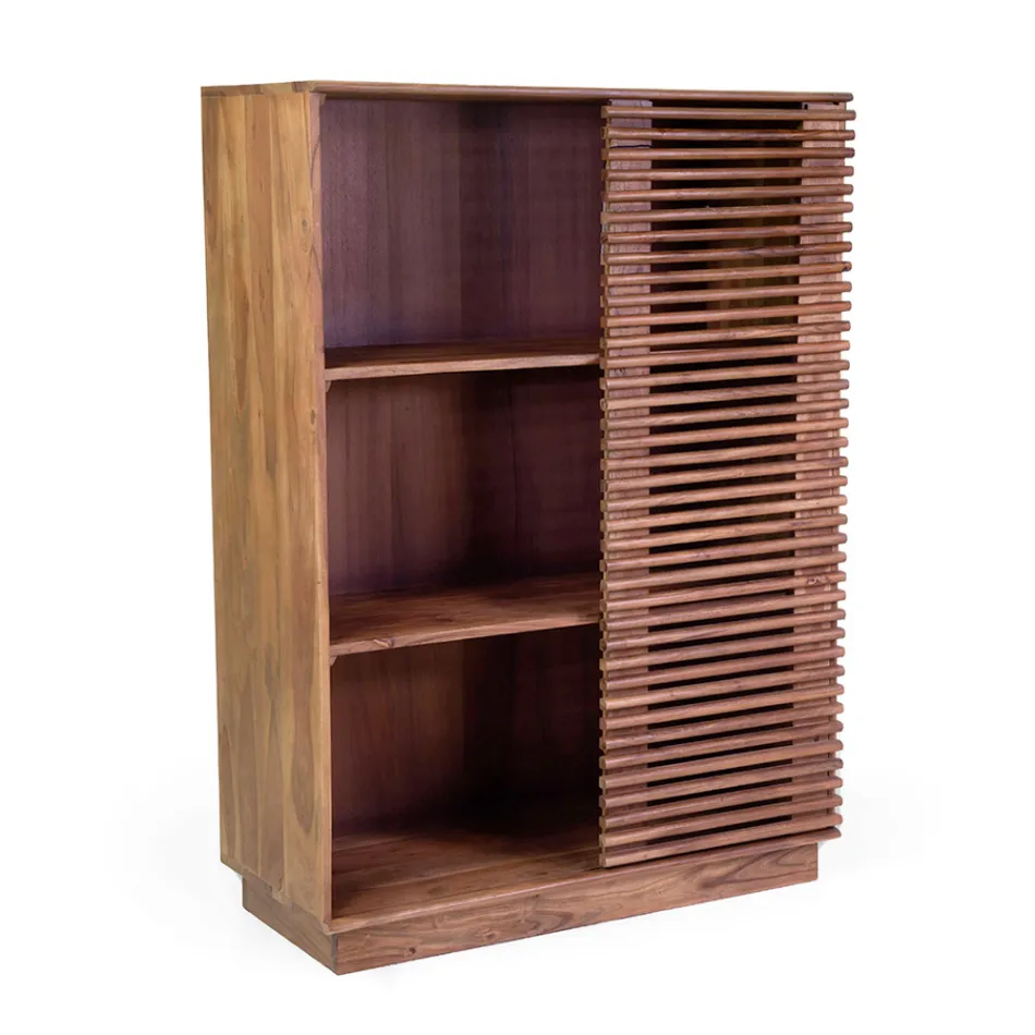Lounge Bookcase Made of Acacia Wood - Vortice Viadurini