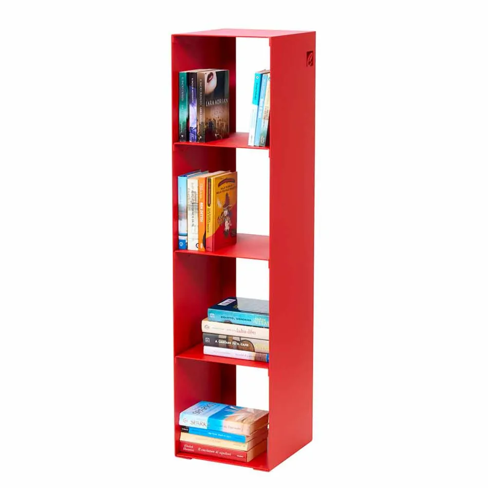 Black, Red, White or Grey Iron Modern Floor Bookcase Made in Italy - Pls Viadurini