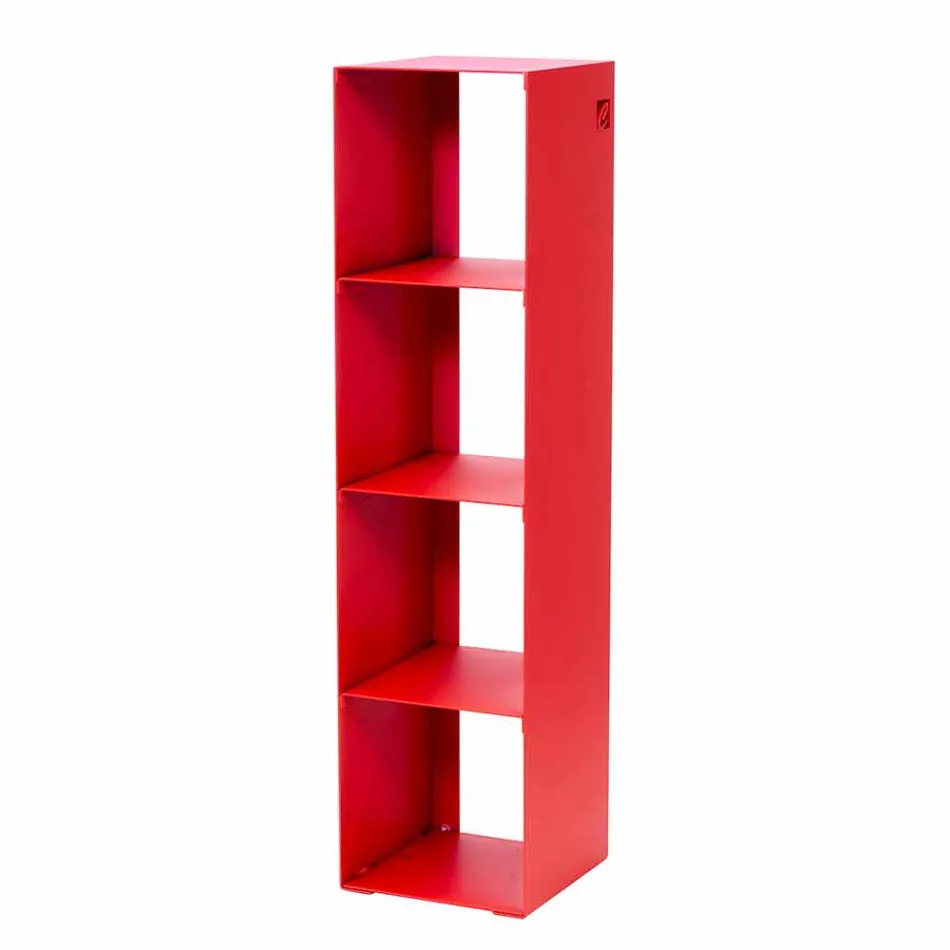 Black, Red, White or Grey Iron Modern Floor Bookcase Made in Italy - Pls Viadurini