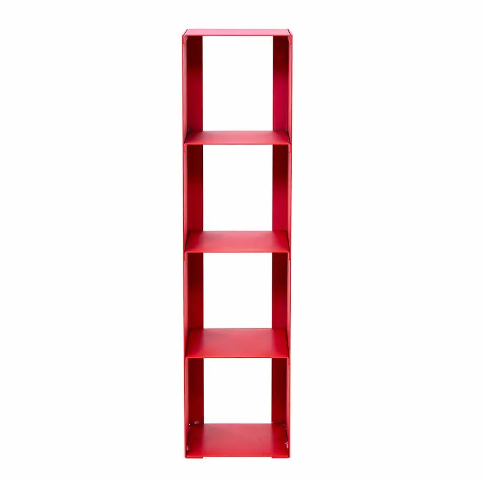 Black, Red, White or Grey Iron Modern Floor Bookcase Made in Italy - Pls Viadurini