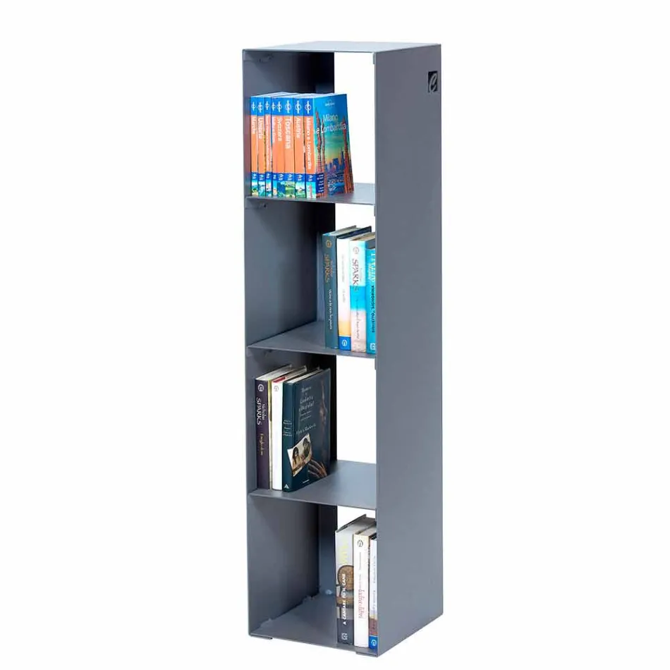 Black, Red, White or Grey Iron Modern Floor Bookcase Made in Italy - Pls Viadurini