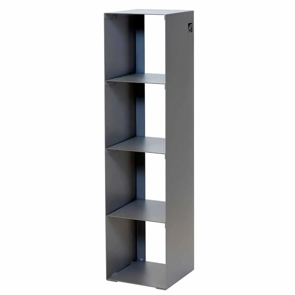 Black, Red, White or Grey Iron Modern Floor Bookcase Made in Italy - Pls Viadurini