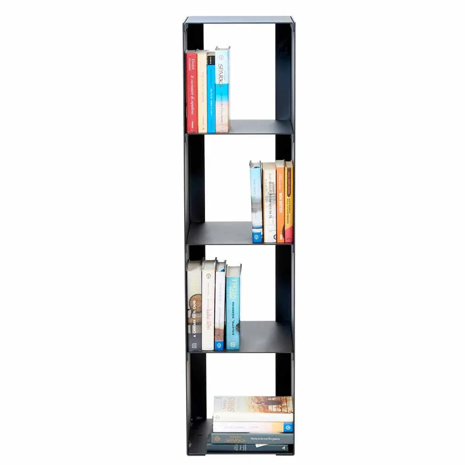 Black, Red, White or Grey Iron Modern Floor Bookcase Made in Italy - Pls Viadurini