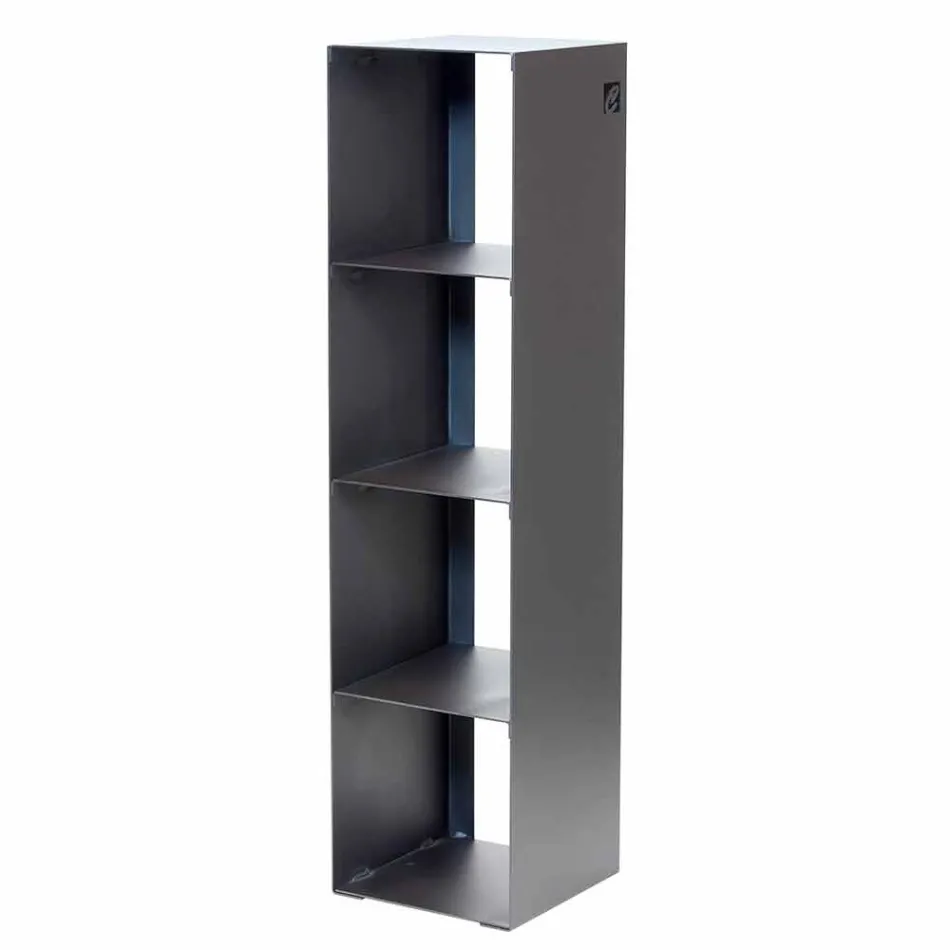 Black, Red, White or Grey Iron Modern Floor Bookcase Made in Italy - Pls Viadurini