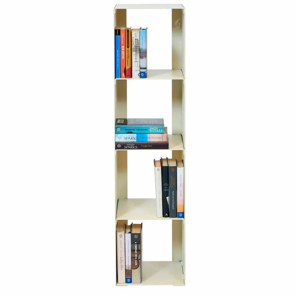 Black, Red, White or Grey Iron Modern Floor Bookcase Made in Italy - Pls Viadurini