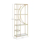 Freestanding Bookcase in Steel and Glass Tops Elegant Design - Noralea Viadurini