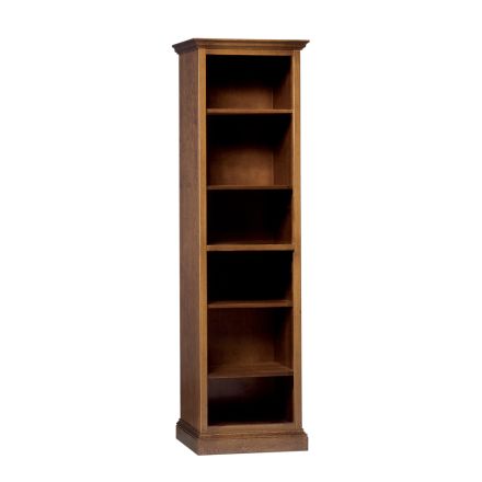 Bookcase in patinated cherry wood with 6 open compartments Made in Italy - Camene Viadurini