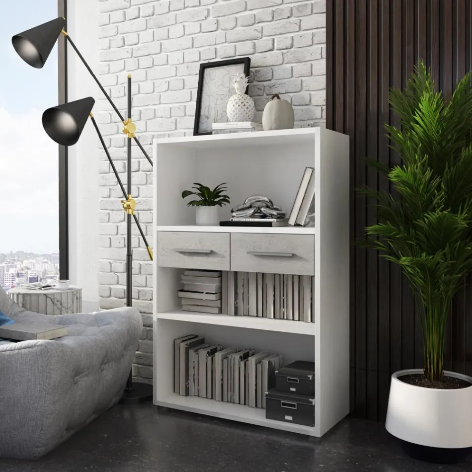 Melamine-coated wooden bookcase in various sizes - tin Viadurini