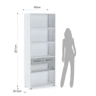 Melamine-coated wooden bookcase in various sizes - tin Viadurini