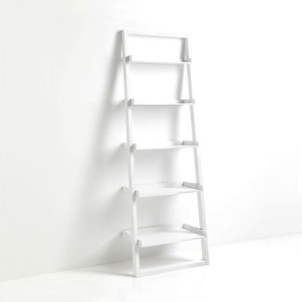 Bookcase in matt white lacquered MDF with 5 shelves - Cadmium Viadurini