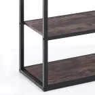 Bookcase in metal and wooden shelves - lead Viadurini