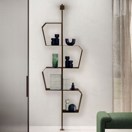 Painted Metal Bookcase with Adjustable Legs Made in Italy - Fernanda Viadurini