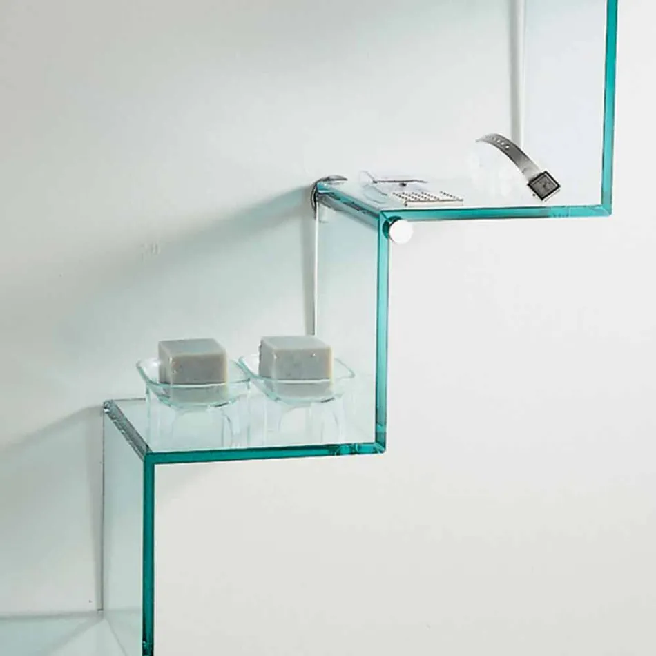 Bookcase for Objects on the Wall Original Design in Glass Ladder - Volano Viadurini