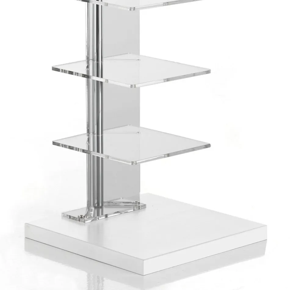 Bookcase Made of Transparent Acrylic - Chrome Viadurini
