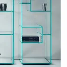 Single Column Bookcase in Extra-clear or Smoked Glass for Lounge - Linzy Viadurini