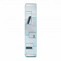 Column Bookcase in Extra-clear or Smoked Glass for Lounge Made in Italy - Linzy