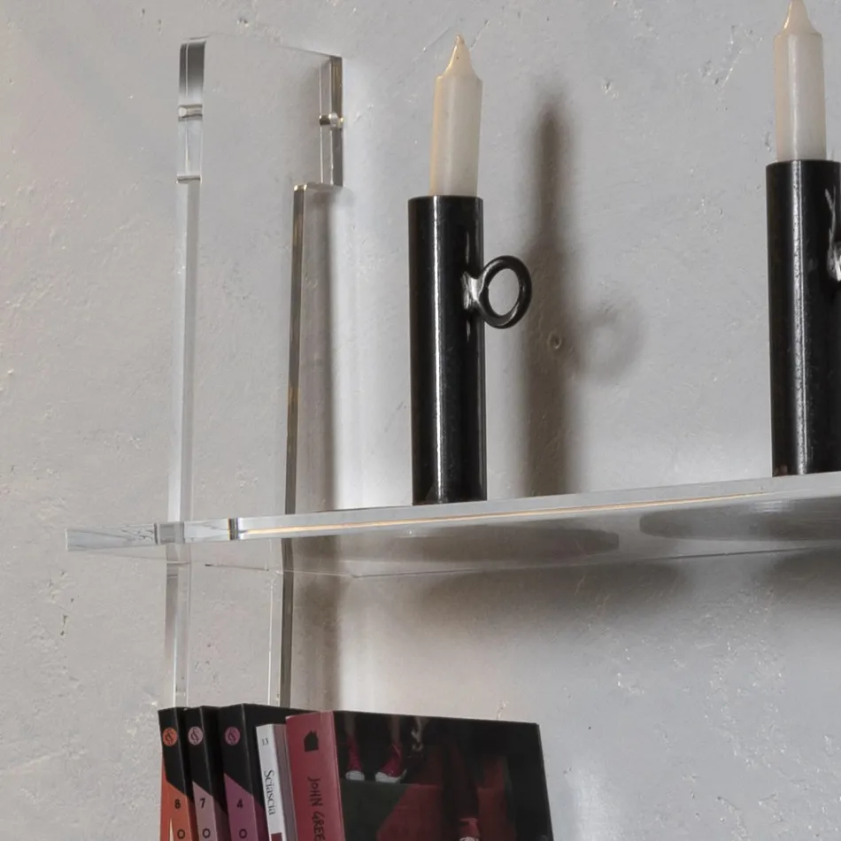 Lounge Bookcase in Transparent Acrylic Crystal 2 Sizes - Parotta Viadurini