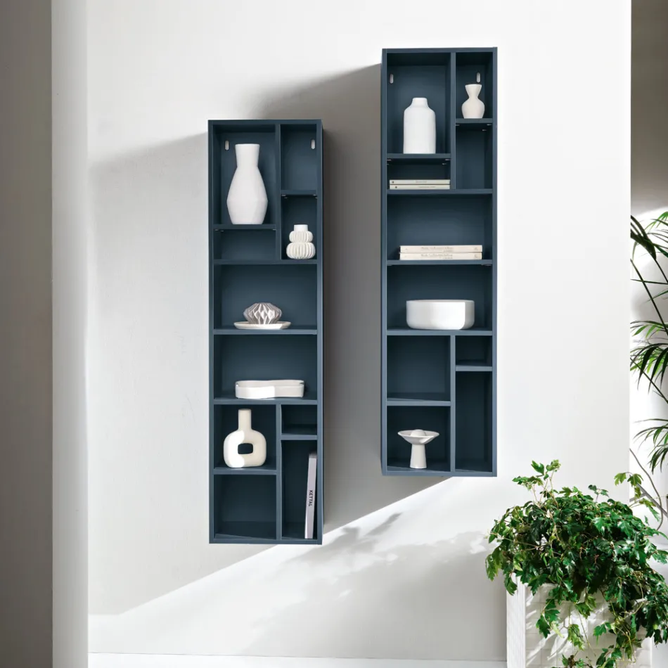 Vertical Bookcase in Various Finishes Made in Italy - Siviglia Viadurini